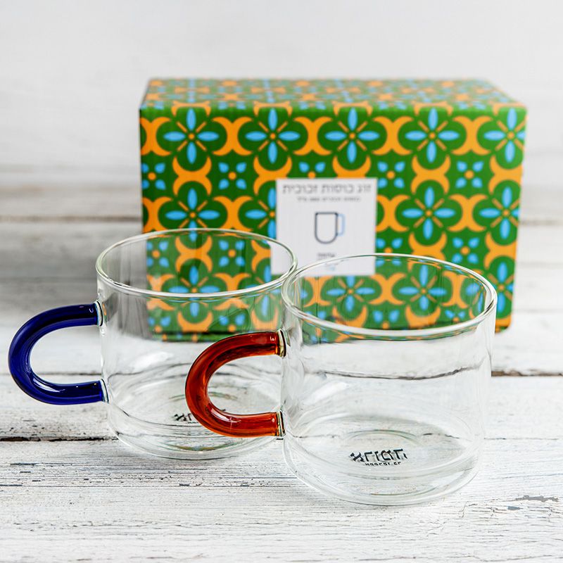 זוג כוסות זכוכית במארז